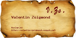 Valentin Zsigmond névjegykártya